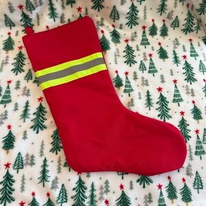 Red Firefighter Christmas Stocking with Reflective Stripe